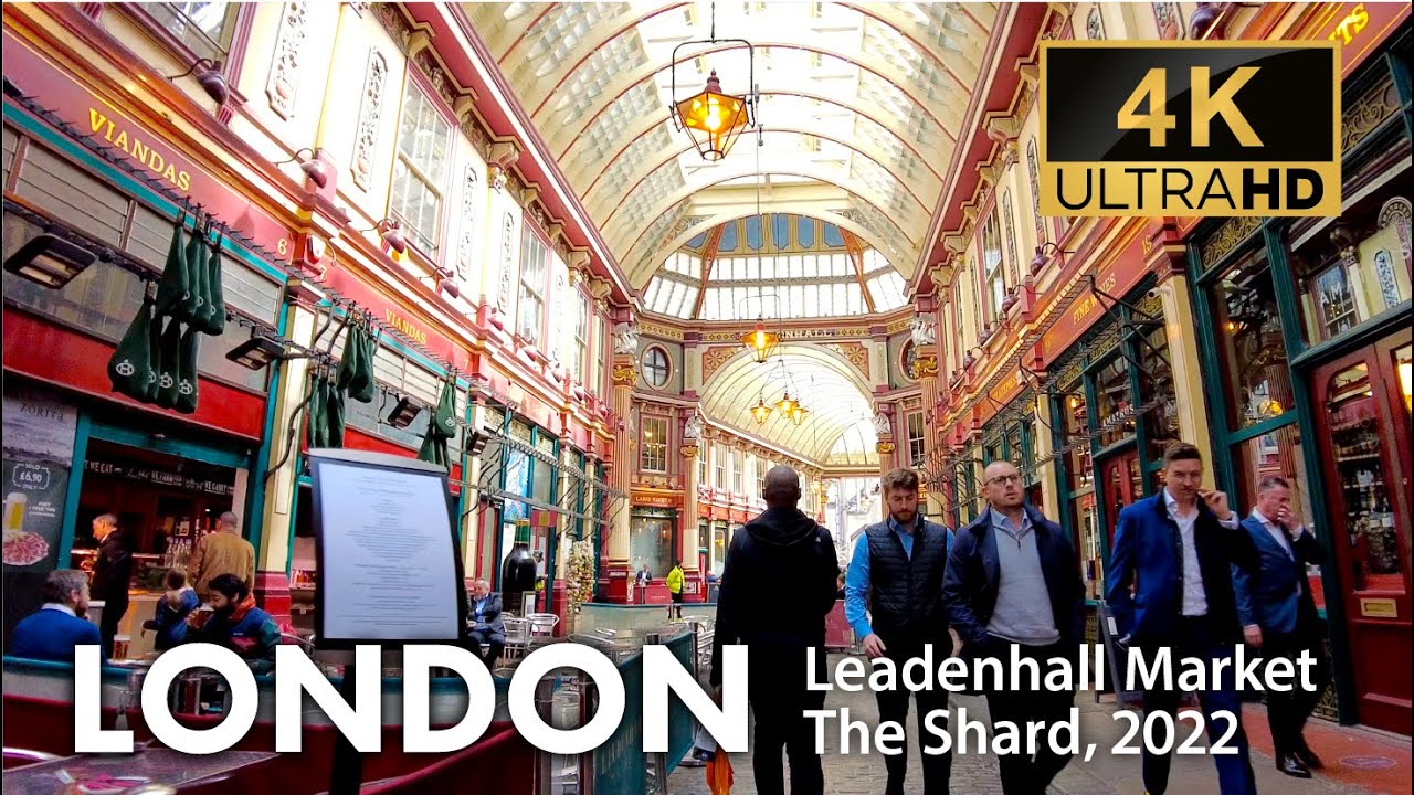 London Walk on 25/4/22, Leadenhall Market, The Shard, Tower of London, 4K Vlog, Virtual Tour.