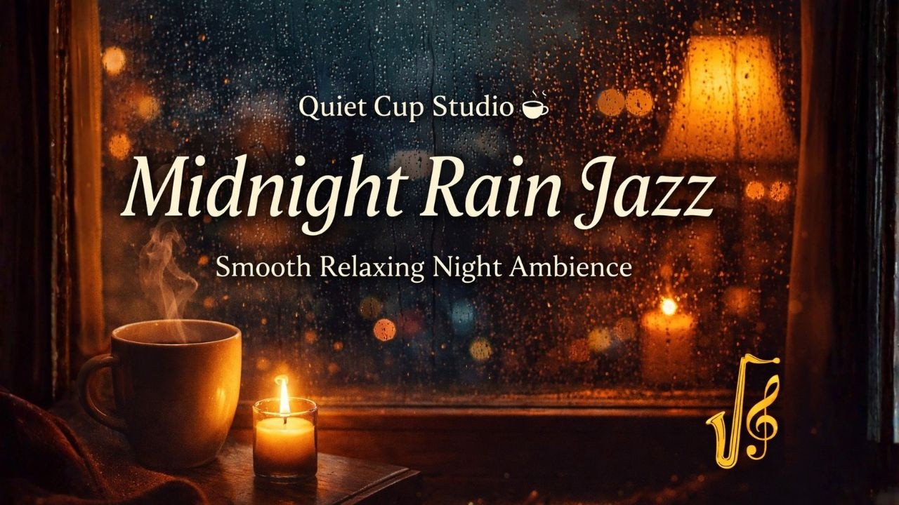 Quiet Cup Studio ☕ Midnight Rain Jazz | Smooth Relaxing Night Ambience for Sleep, Study & Calm