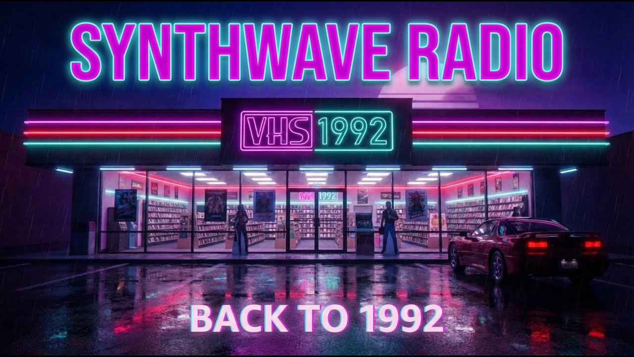 Synthwave Radio – Back to 1992 🌧️ Neon VHS Night