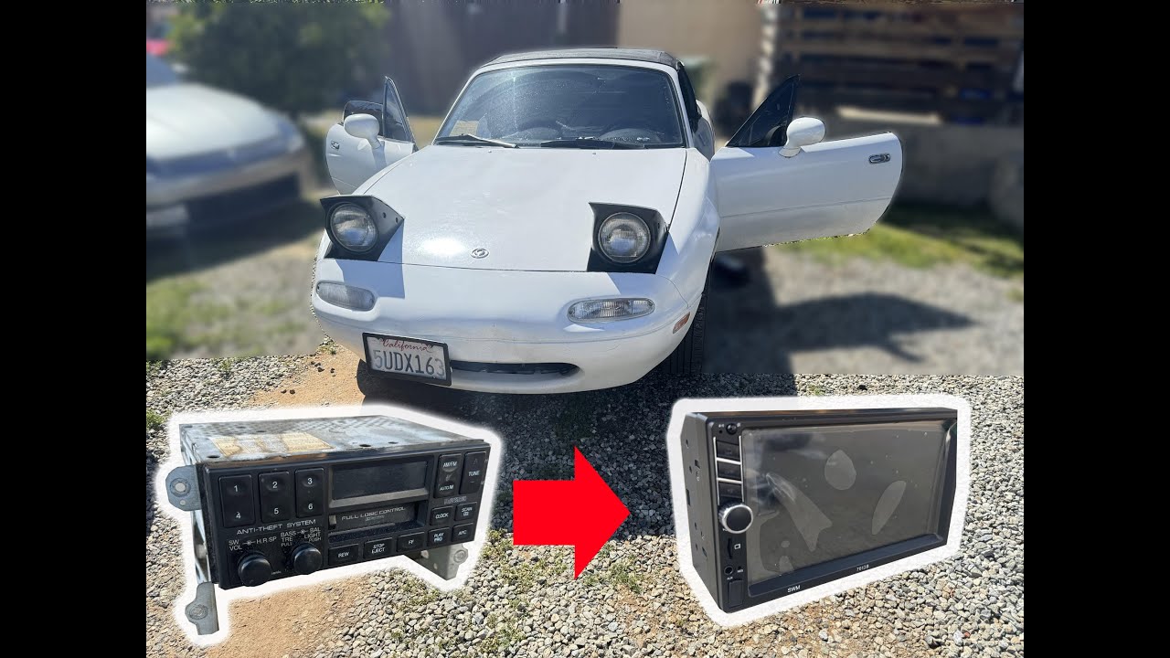 aftermarket stereo on a 1995 Mazda Miata NA Mx5