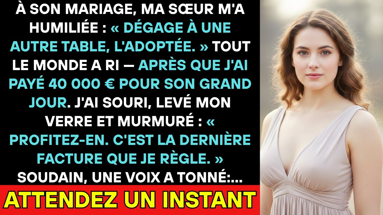 Au Mariage De Ma Sœur, Elle M'a Humiliée « Trouve Une Autre Table, L'adoptée » Après Mes 40K€ Versés