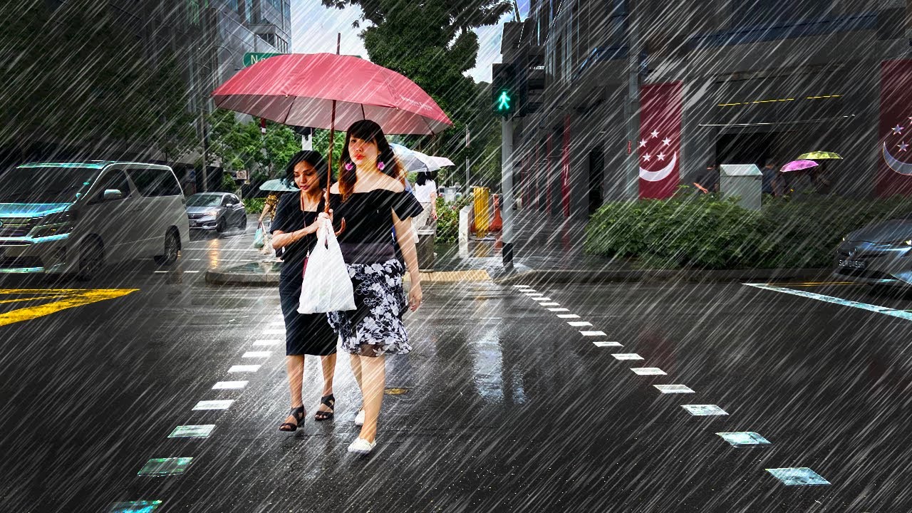 1 Hour HEAVY TROPICAL RAIN Walking Around Kampong Kayu HDB Heartland Nostalgic Memories of Singapore