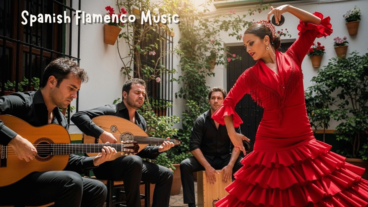 Calm Spanish Flamenco Instrumental | Peaceful Acoustic Courtyard Mood