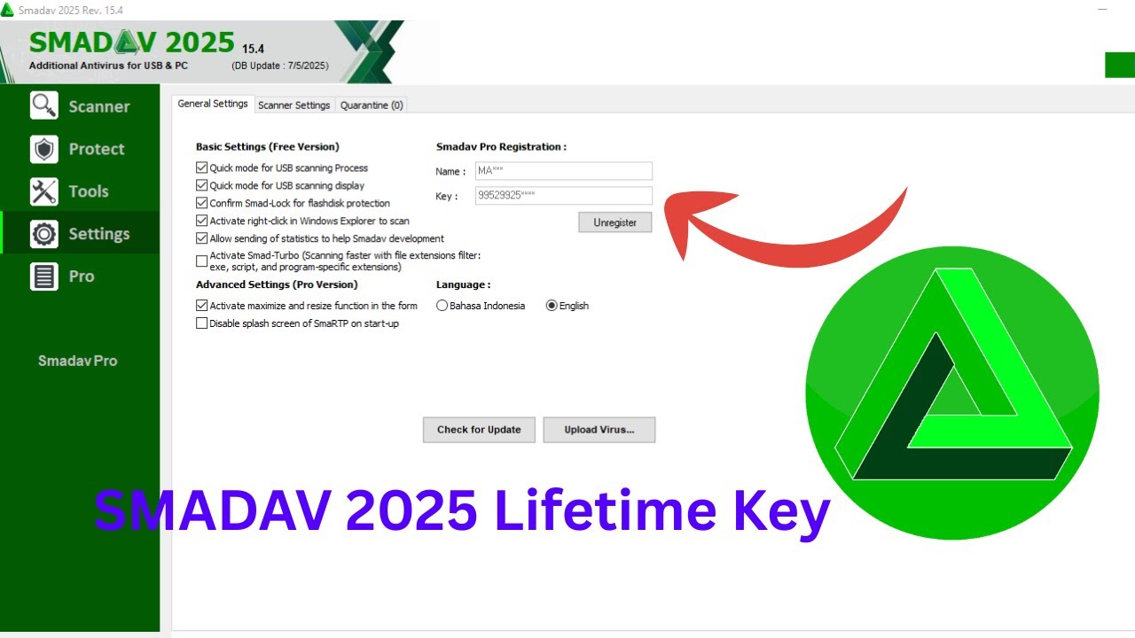 Smadav Pro Registration Key 2025 | Lifetime License Key | Smadav Pro 15.4 Key