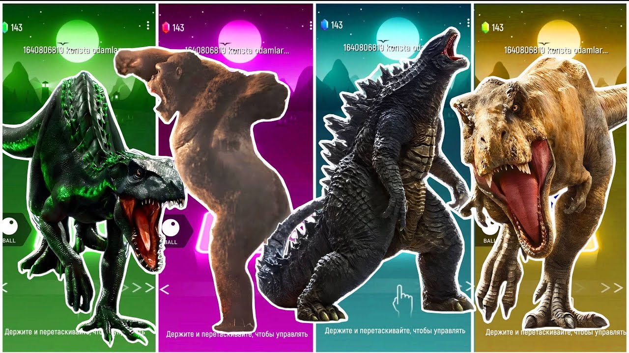 🦖JurassicWorld Indoraptor🆚The King Kong🆚The Godzilla🆚The Tyranosaurus Coffin || TilesHop