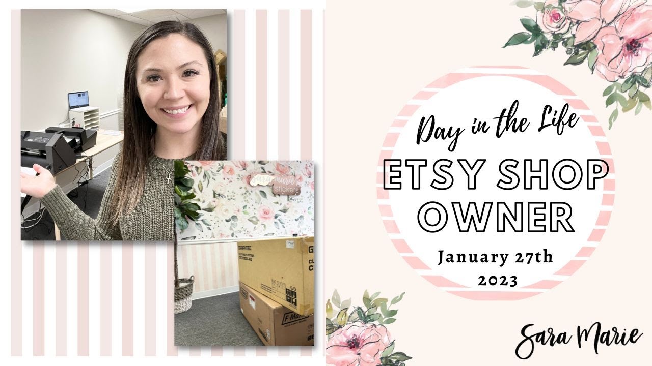 Office Refresh & SECOND Graphtec F Mark 2!! | Day in the Life of an Etsy Sticker Shop | Sara Marie