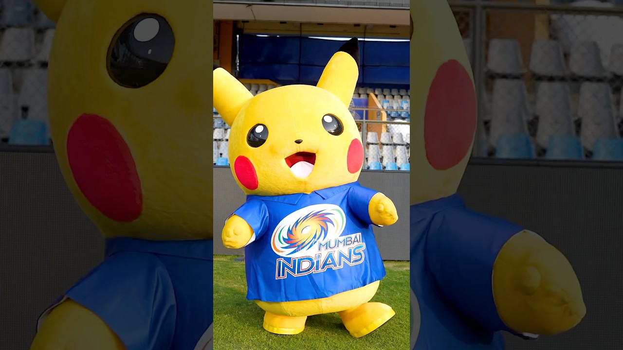 Pikachu brought smiles in training, thanks to our official partner Pok&eacute;mon India | #MumbaiIndians