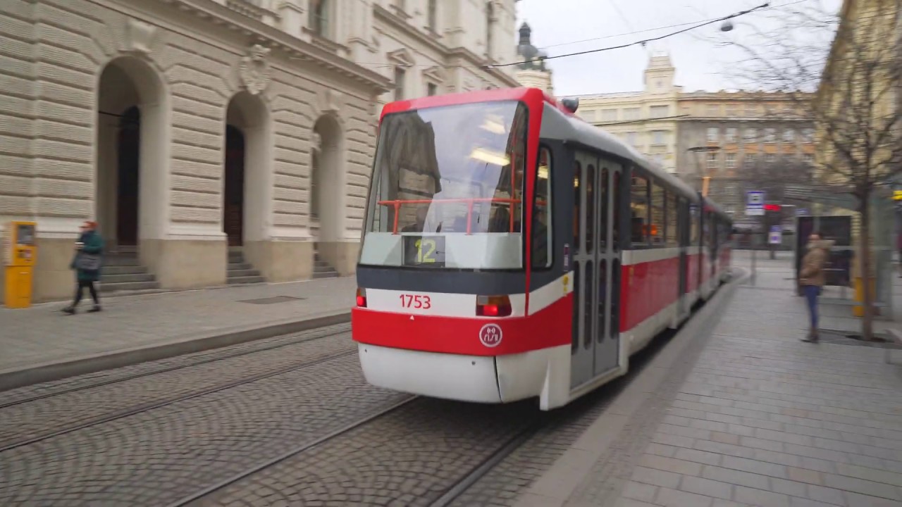Czech Republic, Brno, tram 12 ride from Hlavní nádraží to Česká