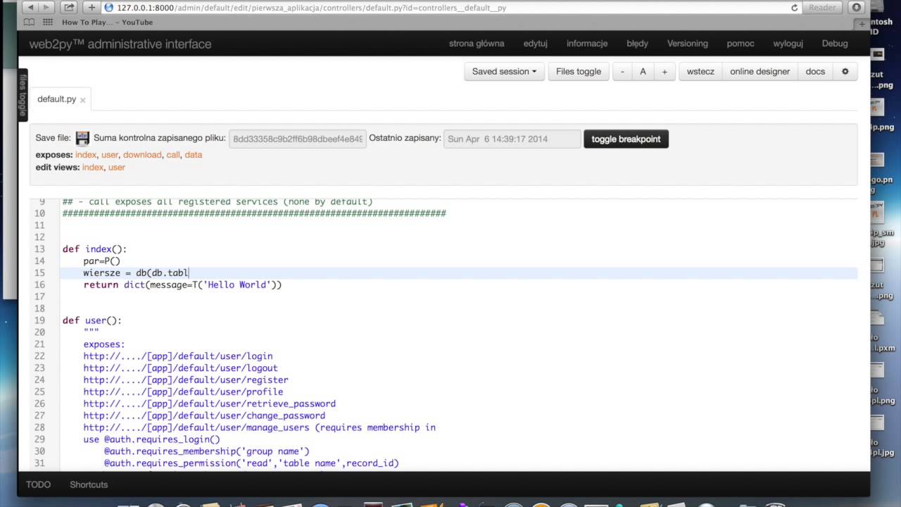 web2py - moja pierwsza aplikacja