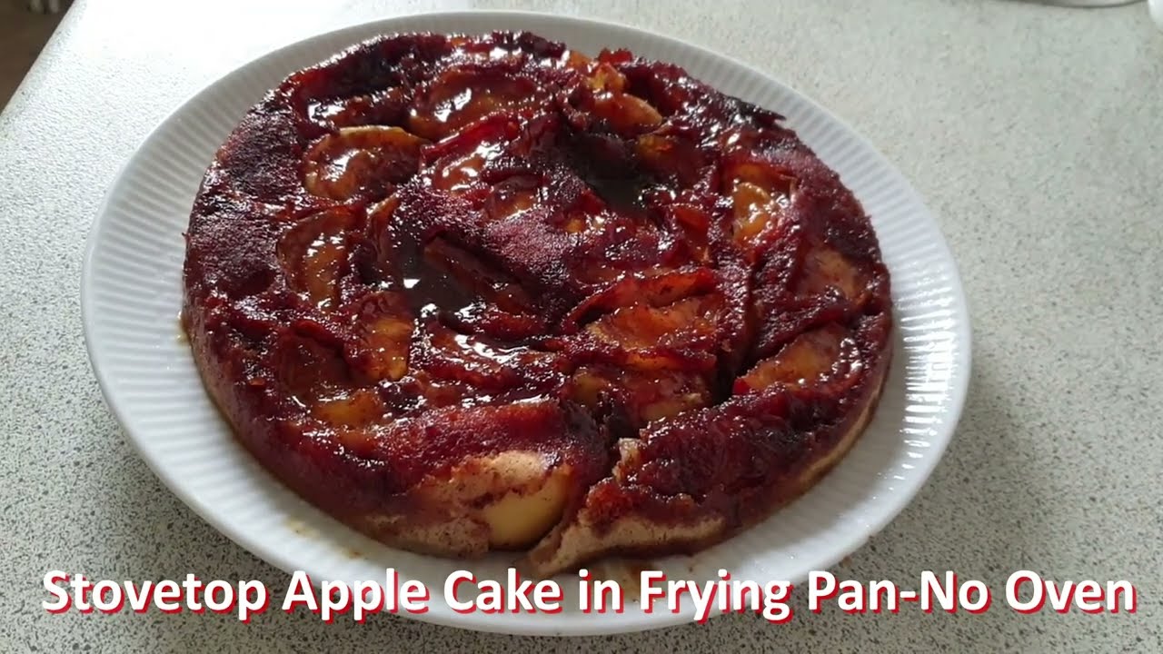 Stovetop Apple Cake in Frying Pan No Oven