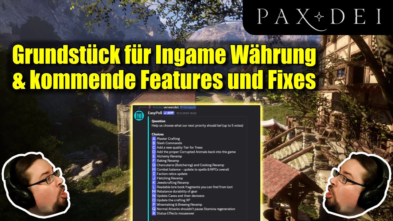 Pax Dei Info: Grundstück für Ingame Währung & kommende Features und Fixes