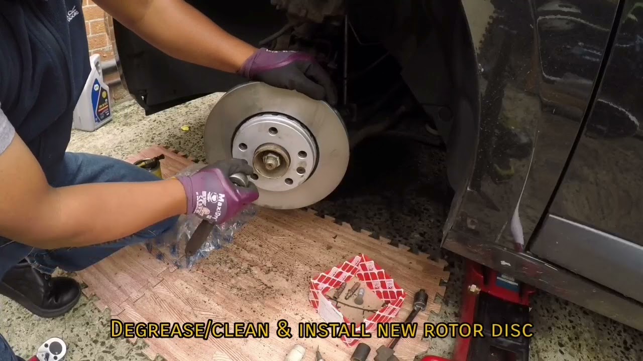 Front brake rotor disc and brake pads replacement renault megane 3 III (Scenic) mk3 mkIII 2008-2016