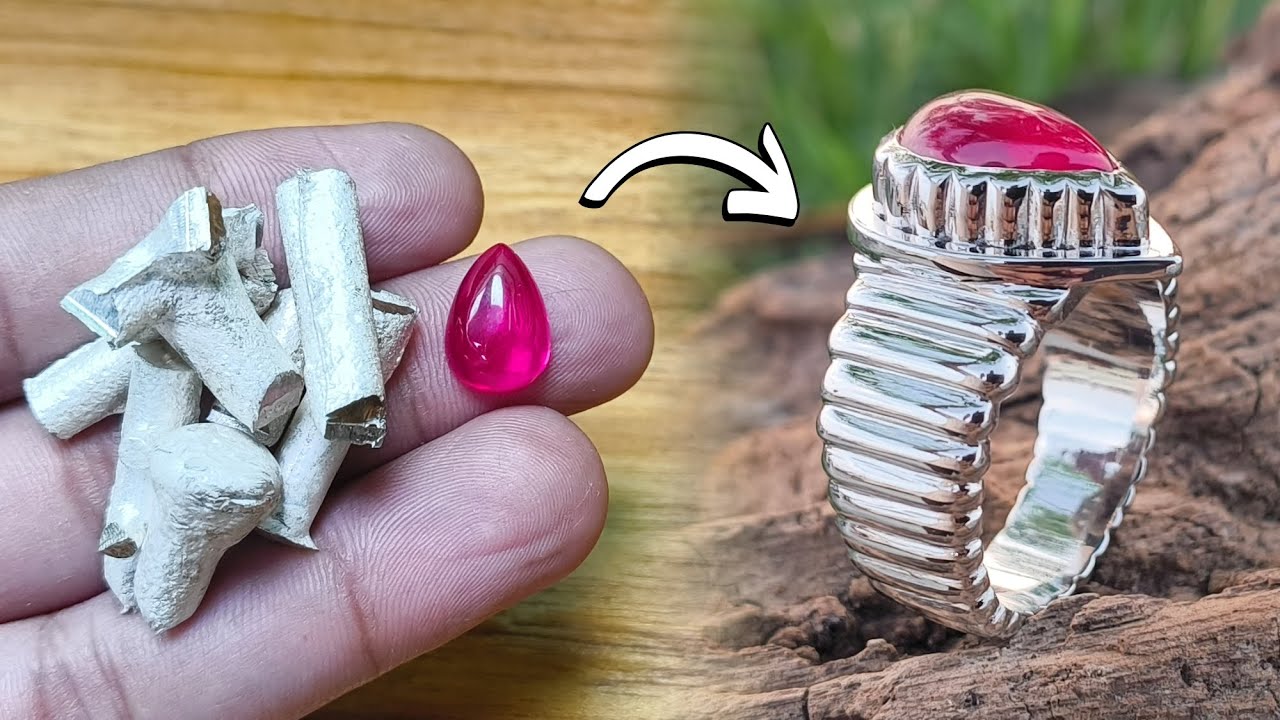 How to Make Ruby Silver Ring 💍 | Full Handmade Jewelry Making Guide 🔨