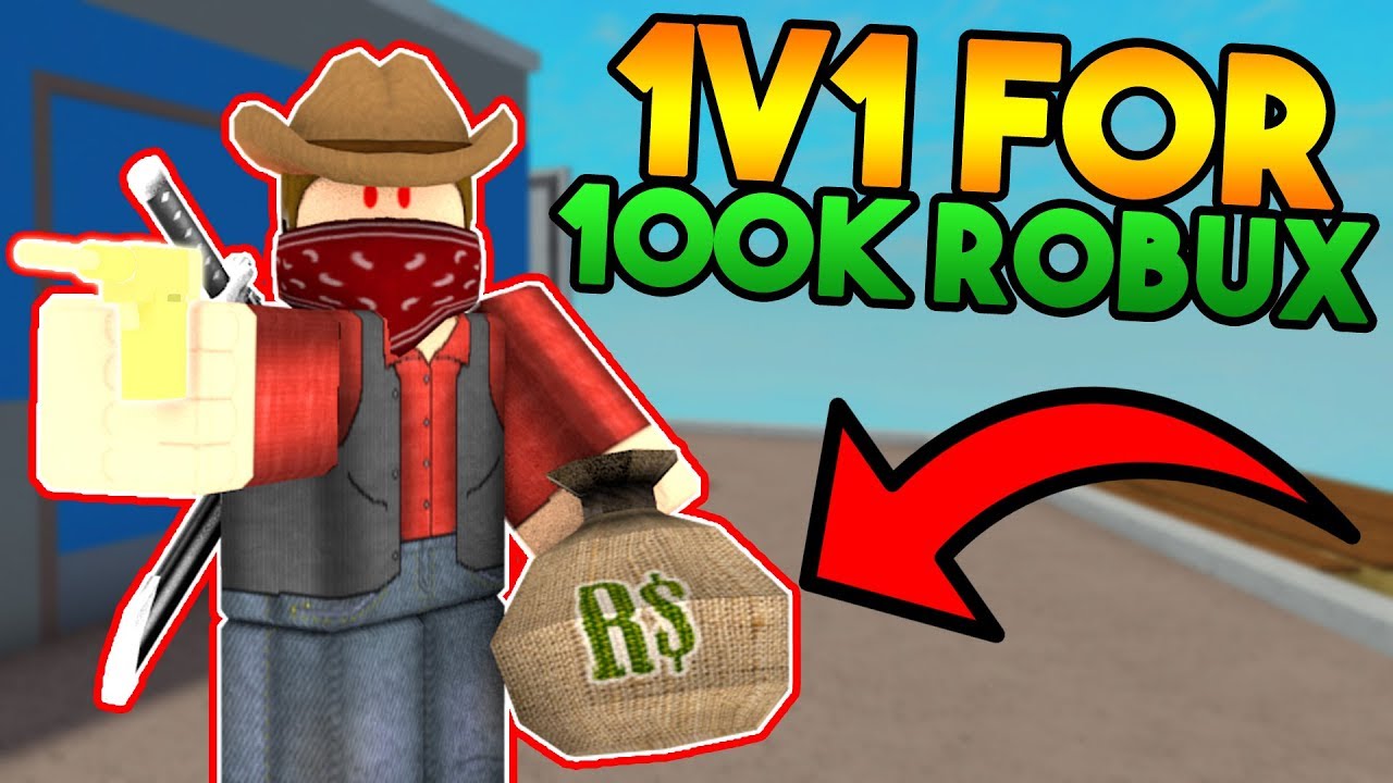 ARSENAL 1V1 FOR 100,000 ROBUX!? (ROBLOX)