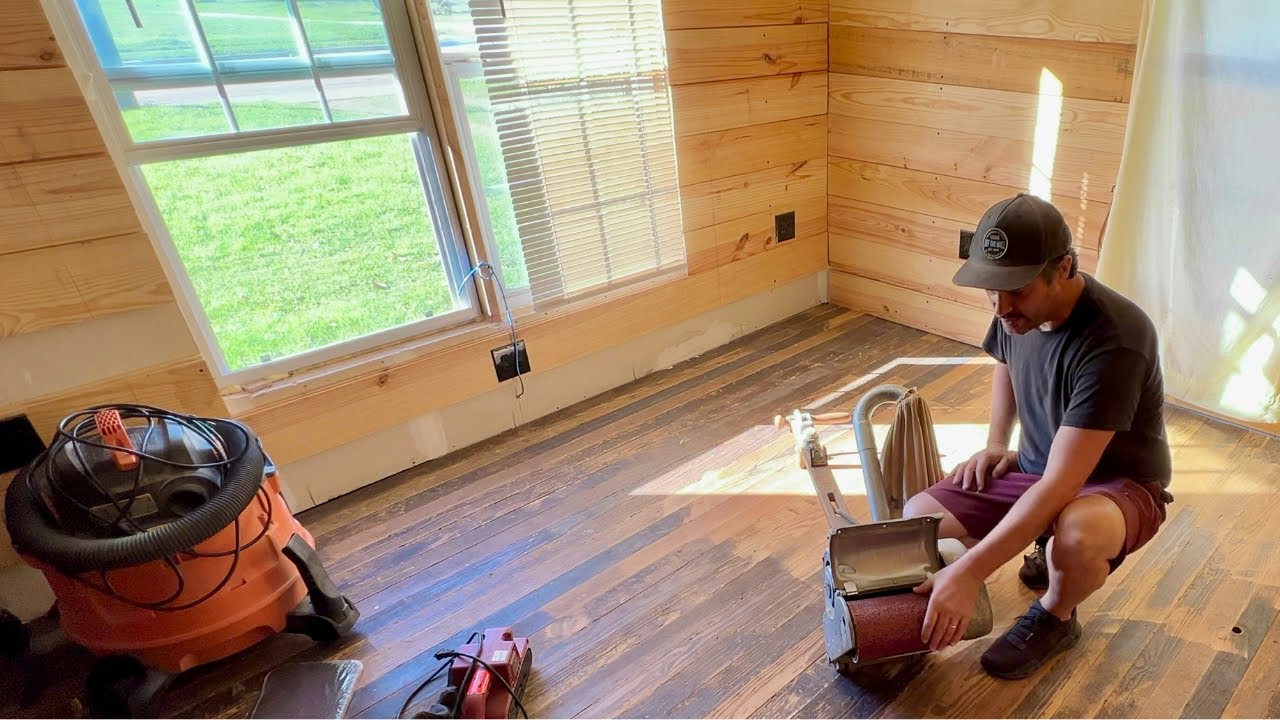 Installing and Sanding Reclaimed Pine Flooring
