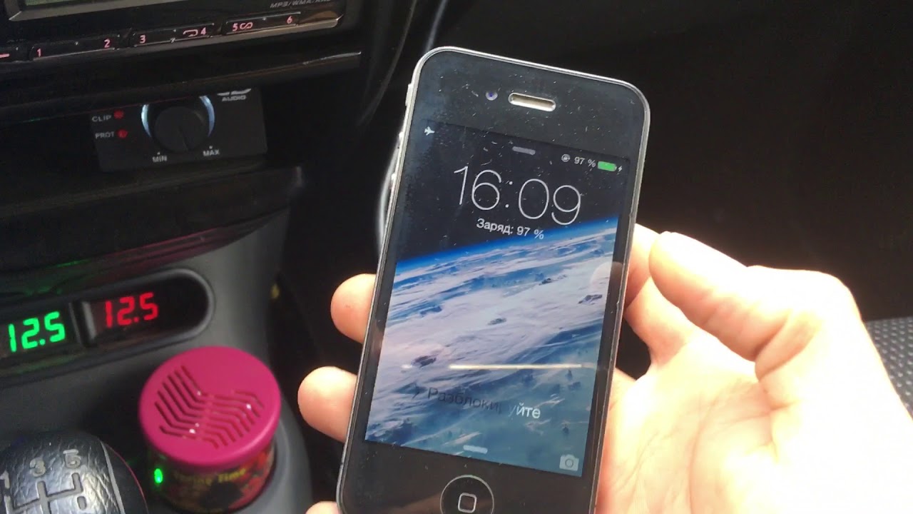 Alpine 9887 + iPhone 4 + KCE422 (китайский блок)
