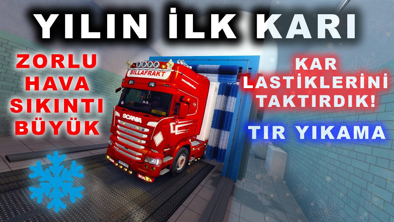 KAR YAĞIŞINDA ZORLU RAMPALAR! (Ets 2 1.46 Kar Modu & Scania Rjl Ses Modu Gerçek Hayat)