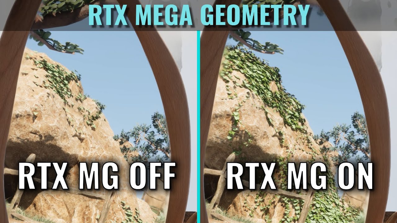 RTX Mega Geometry On vs Off - RTX Bonsai Diorama Unreal Engine 5.6.1 Tech Demo - 1440p