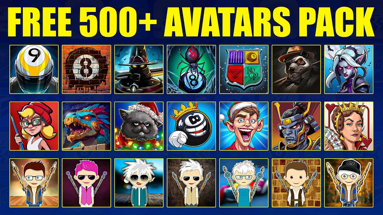 🔥500+ FREE Avatar Pack for 8 Ball Pool😍 | 8 Ball Pool Avatar Pack 2025💥- (Link in Description)