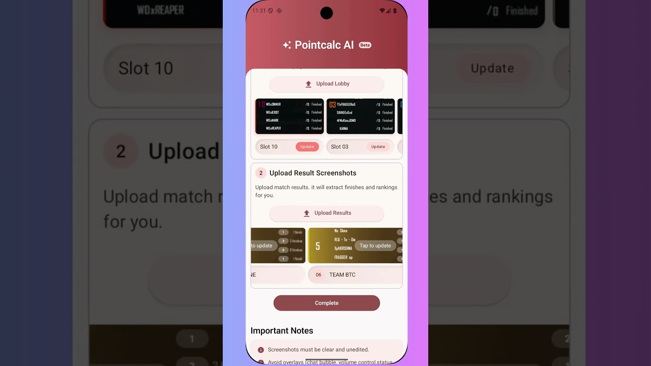 How to use PointCalc AI