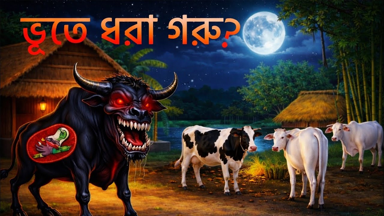 ভূতে ধরা গরু।Gorur Bhut। Go Bhut। Bhuter Cartoon।  Bengali Horror Stories। Bangla Golpo।  Cartoon 