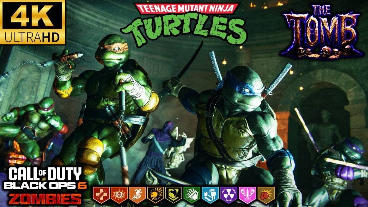 BO6 *TMNT* COMPLETE THE TOMB EASTER EGG!! (4 PLAYERS) 4K 60 FPS (BLACK OPS 6 ZOMBIES) NINJA TURTLES