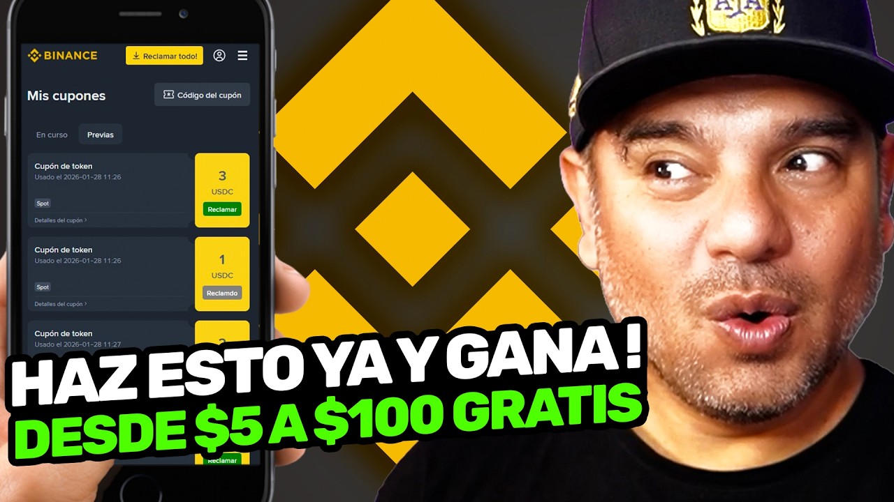 &iexcl;GANA DINERO HOY! BINANCE REGALA desde $5 a $100 D&Oacute;LARES GRATIS (GU&Iacute;A PASO A PASO)