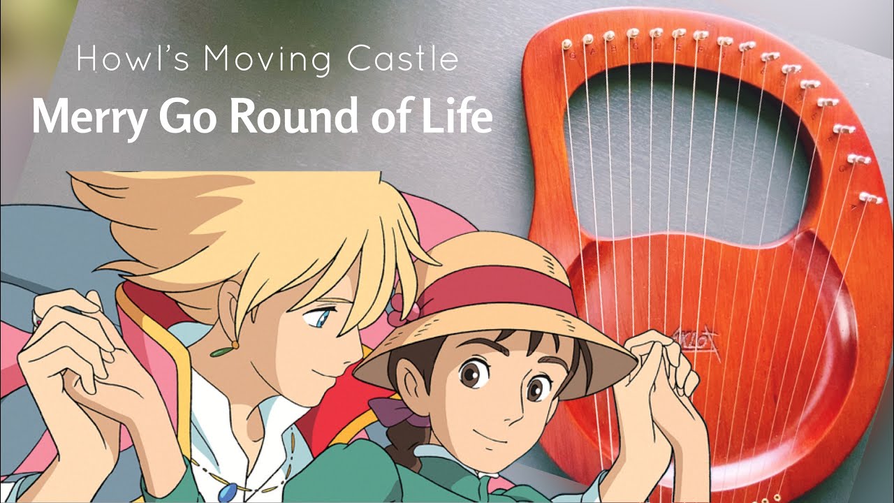 Merry Go Round of Life (Howl's Moving Castle) | LYRE Harp Cover (with notes)