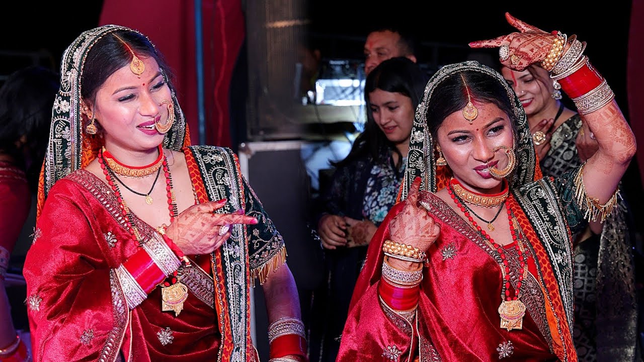Pahadi bridal dance performance in kumauni viral song  | jhumki x Mathu Mathu |