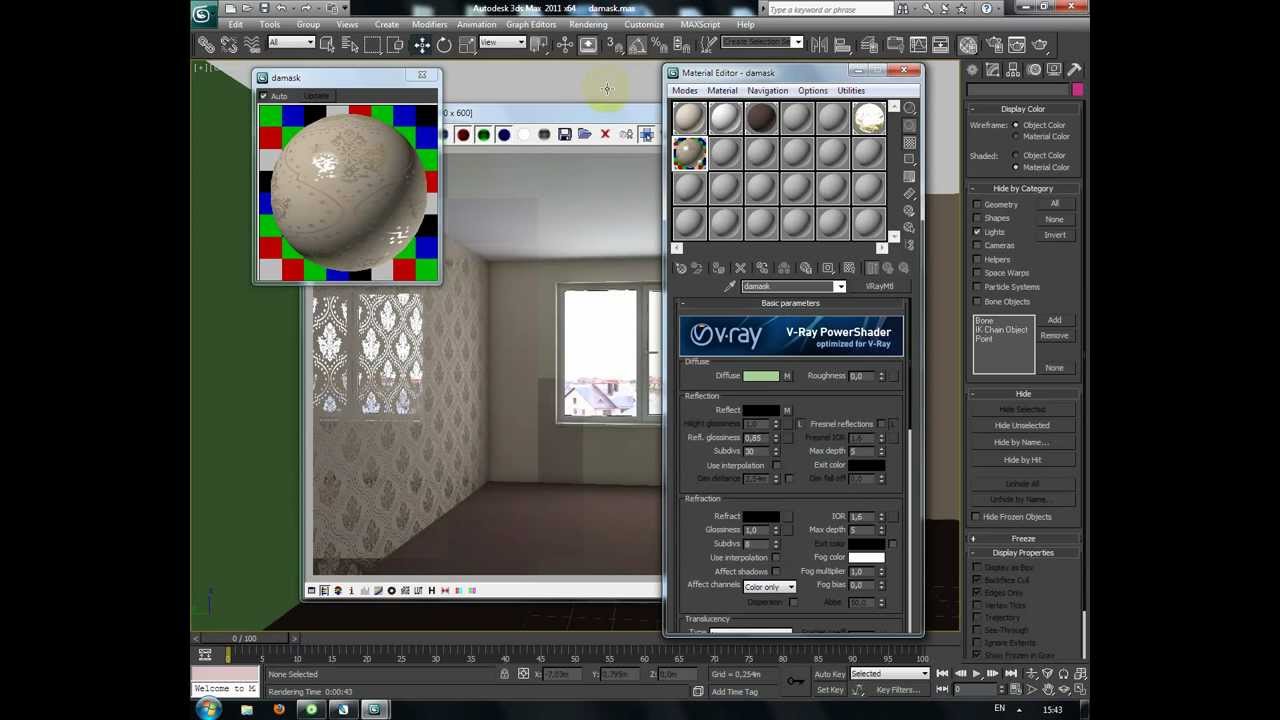 Видеоурок 3d max. Создание узора на стене (дамаска)