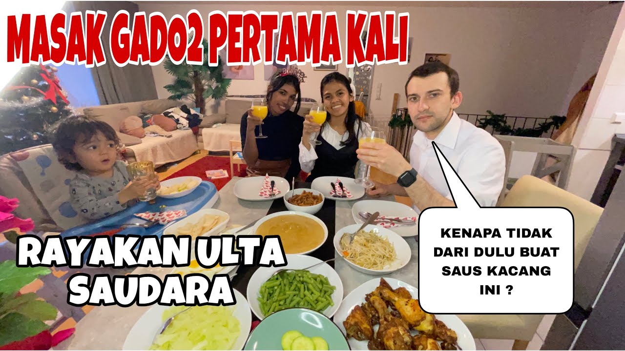 NAMBAH LAGI 💯 SUAMI BULE MAKAN GADO-GADO PERTAMA KALI ‼️ #suamibule #gadogadoenak