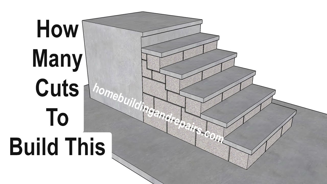 How Many Concrete Masonry Units Need To Be Cut To Build A Small Set of Stairs - Block Building