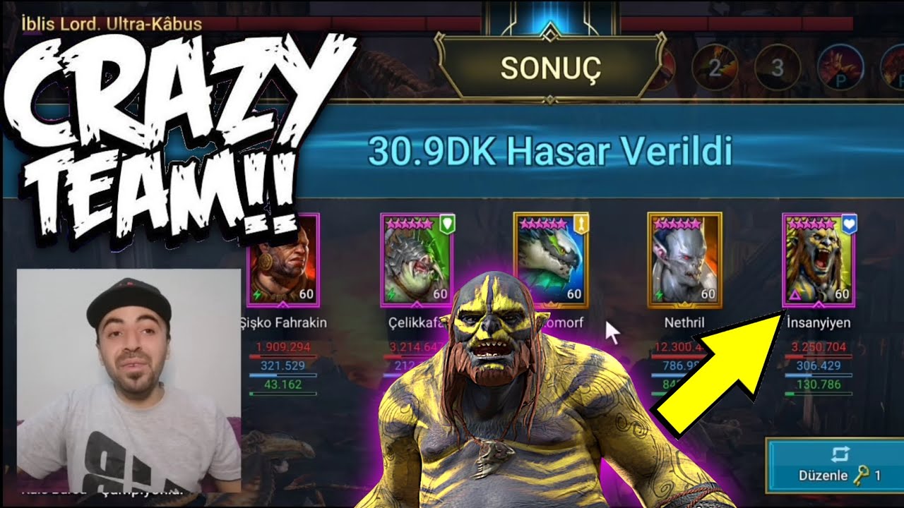 1 İnsanyiyen İle &Ouml;L&Uuml;MS&Uuml;Z CLAN BOSS TAKIMI | RAID: Shadow Legends T&uuml;rk&ccedil;e