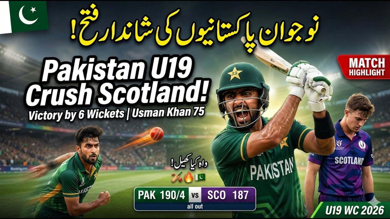 Pakistan U19 Beat Scotland by 6 Wickets | ICC U19 World Cup 2026