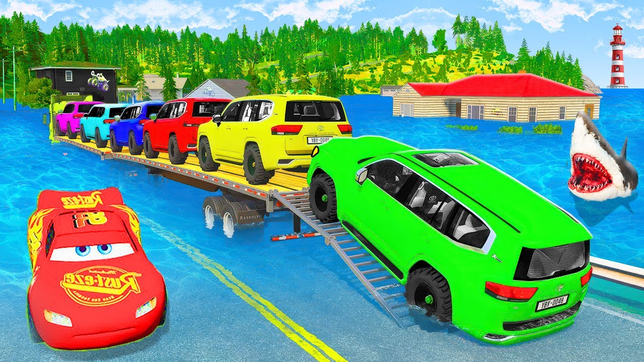 Funny Cars and Trucks vs Speed Bumps – Satisfying Crashes – BEAMNG Part 13. 🚆💥