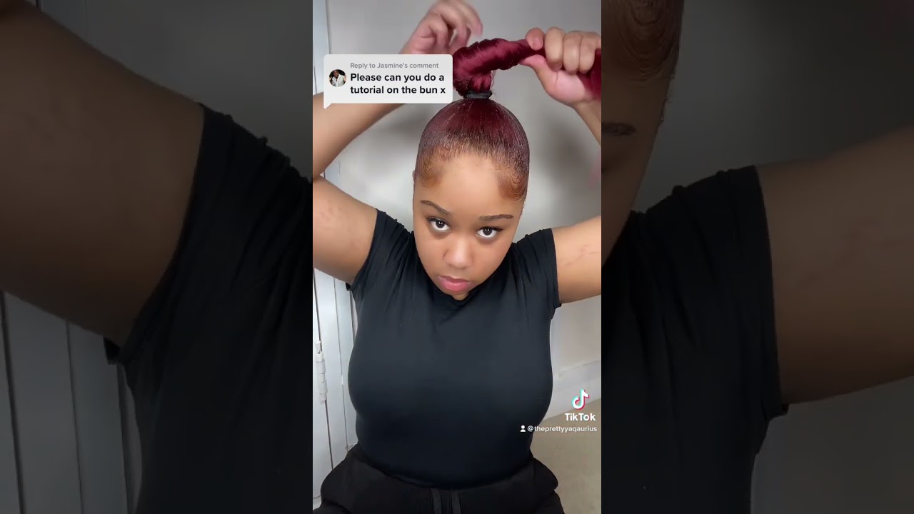 My top knot bun tutorial 😍. Follow my TikTok for more - Theprettyyaquarius 💕. #topknotbun