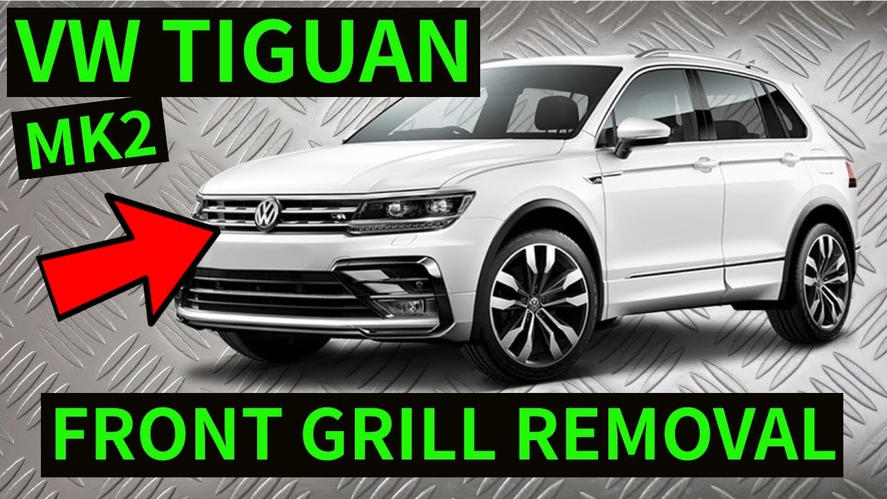 VW TIGUAN MK2 — Как снять верхнюю решетку переднего бампера