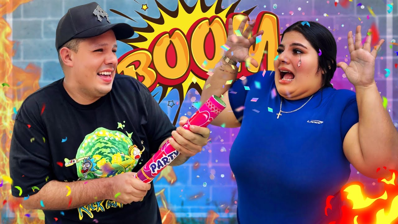ASUSTO A MI ESPOSA CON BAZUCAS DE CONFETI 💥🎉 | ¡No soportó! 😂