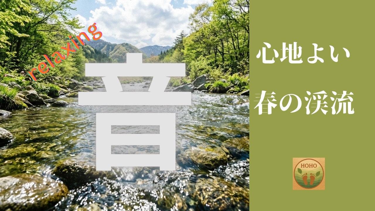 春の渓流の音｜水面近くで聴く心地よい川の流れ【自然音ASMR】　聞き流し　Sound Diary