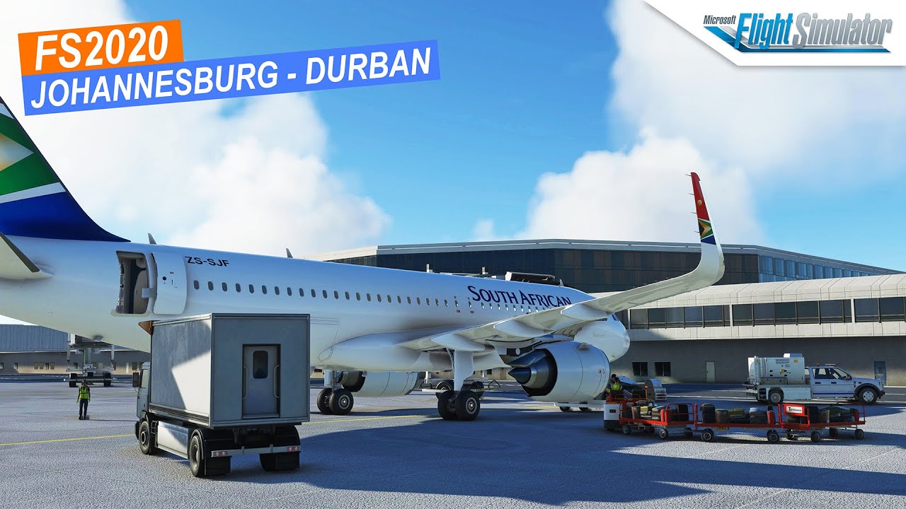 Full Flight Johannesburg to Durban - Airbus A320 South African Airways [SAA] | [MSFS 2020]