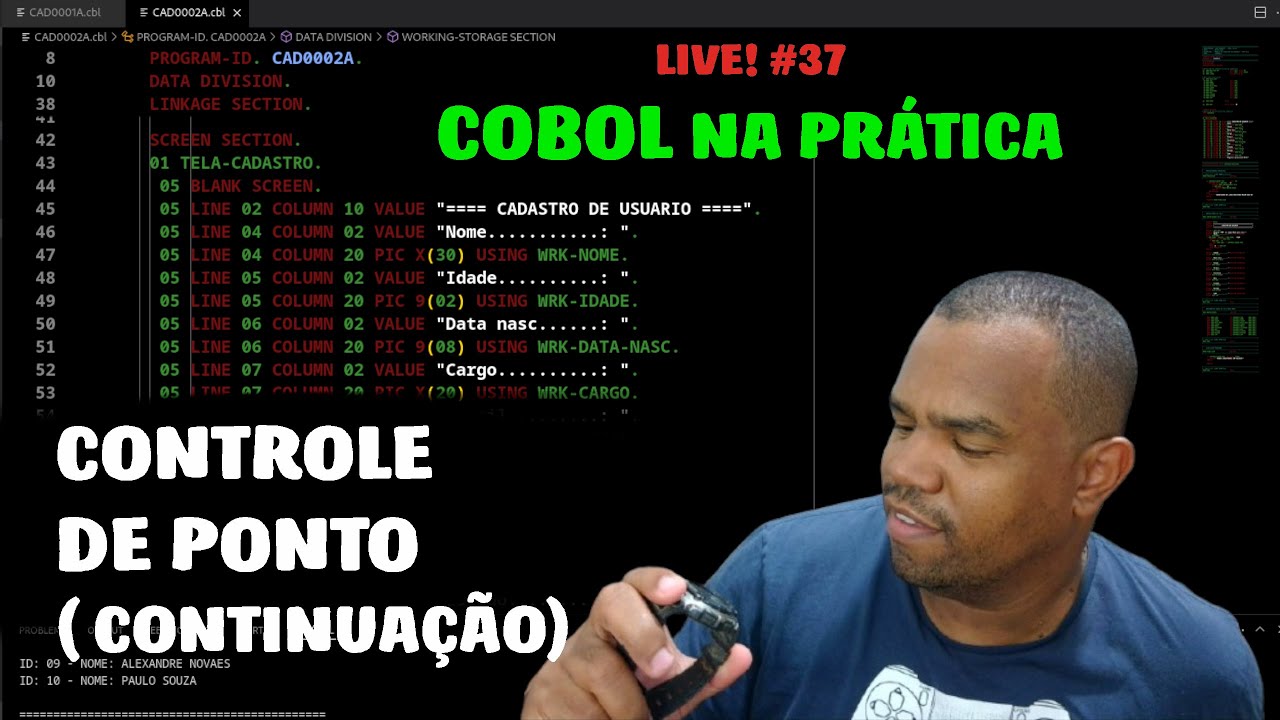 💻 COBOL na prática [VSCode + GnuCOBOL] #37 | Controle de Ponto (continuação)