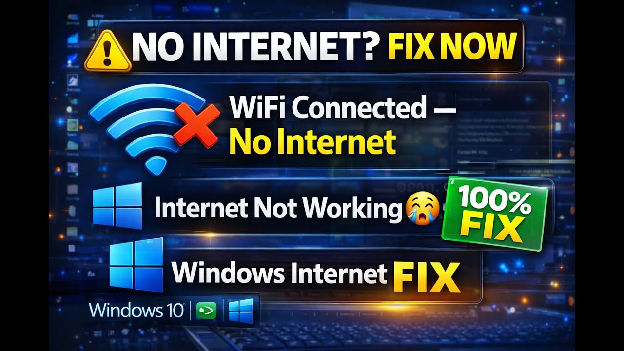 Windows 10 / 11 Internet Not Working | Connected but No Internet — 100% Working Fix