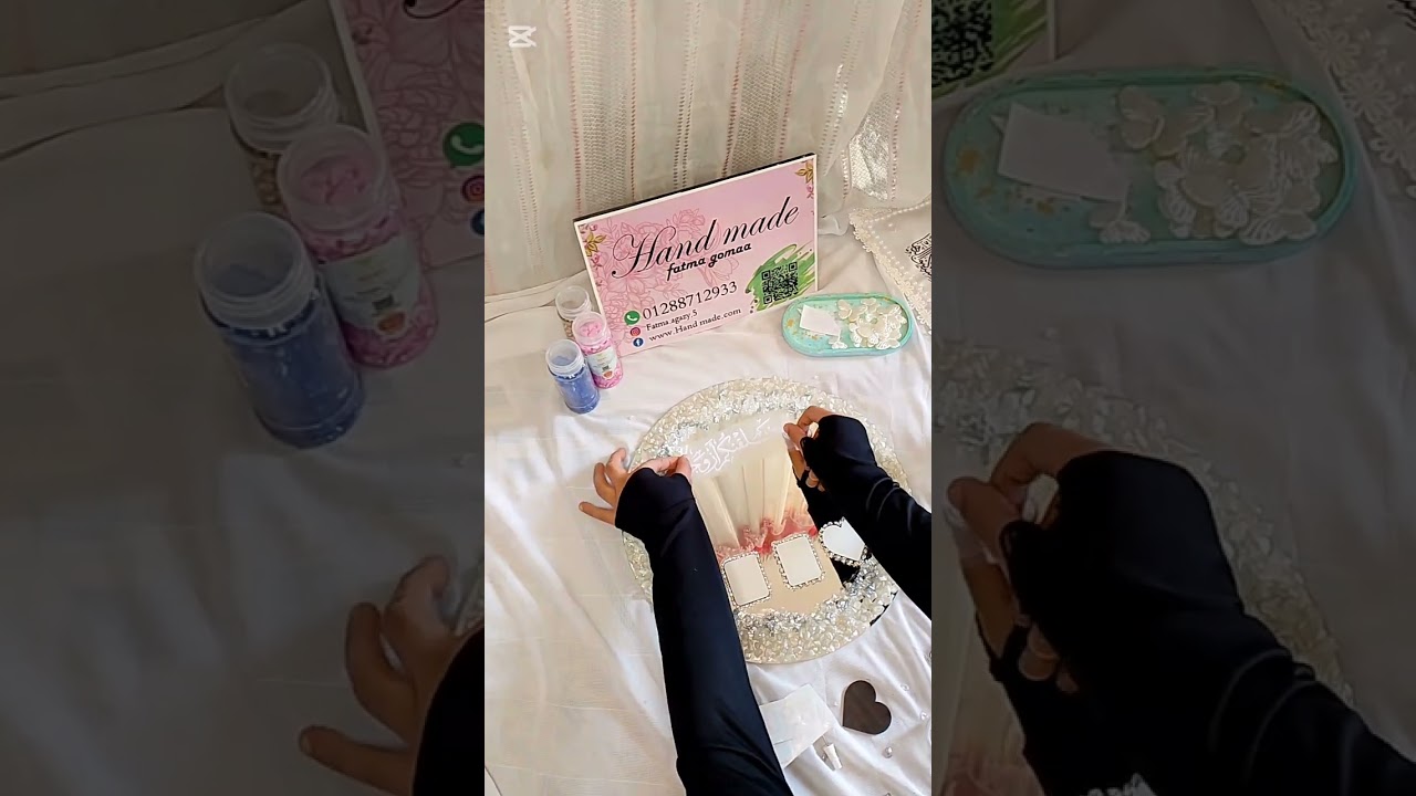 ازاي تعملي بصمه كتب كتابك ف البيت💕بصمه كتب كتاب  مرايا بصمه 💕هاند ميد شغل يدوي