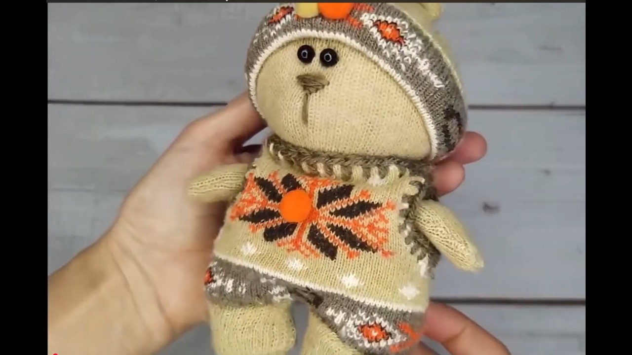 плюшевый мишка своими руками | Как сделать мишку из носка