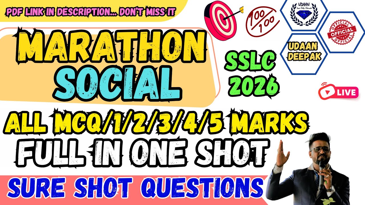 10th SSLC 2026 SOCIAL ALL MCQ/1/2/3/4 MARKS PREPARATORY EXAM JANUARY 2026 SURE SHOT!