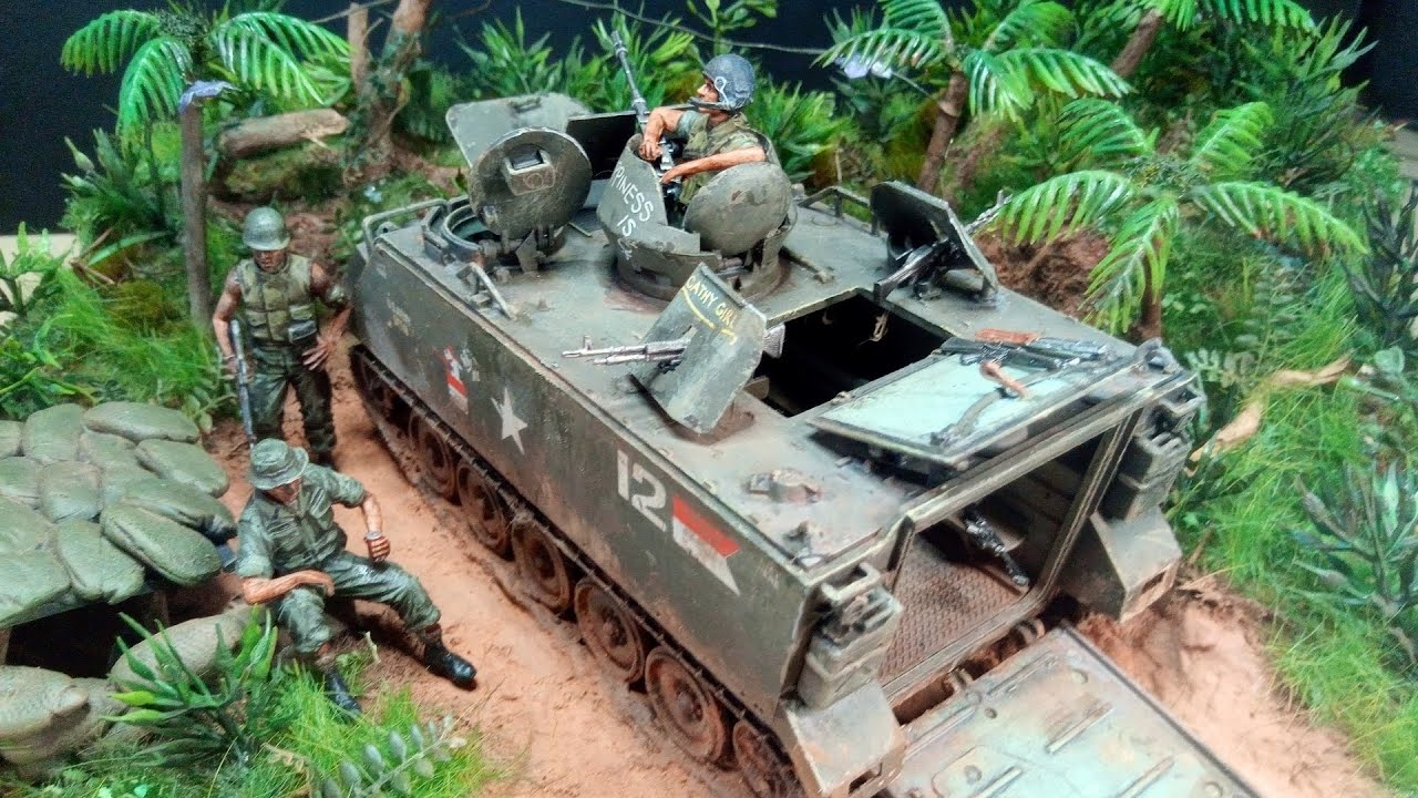 Academy M113 Tank - 1/35 Jungle Diorama mit LED Beleuchtung // Full Timelapse Build / 100% Brush