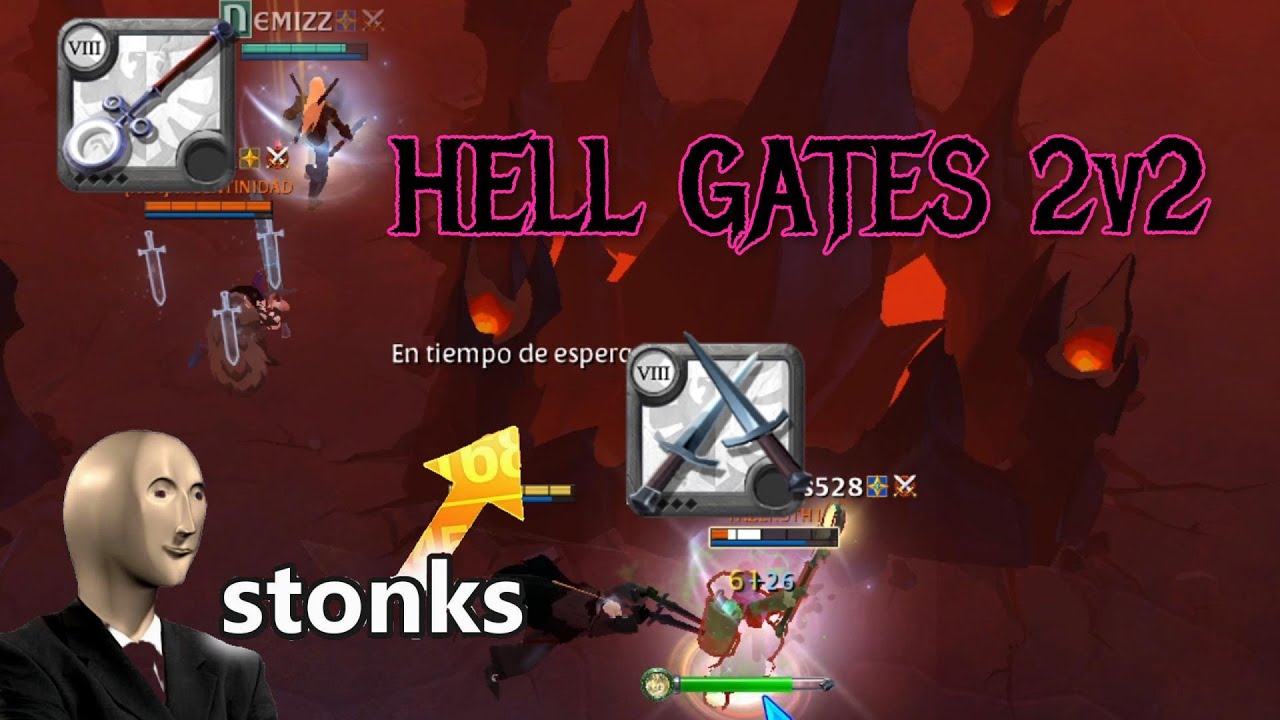 Albion Online Hellgate 2v2 Dagas dobles, healer on fire