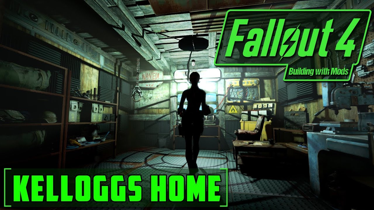 KELLOGG'S HOUSE - BUILDING WITH MODS - FALLOUT 4 - LORE FRIENDLY - WORKING LIGHT AND DOOR SWITCHES
