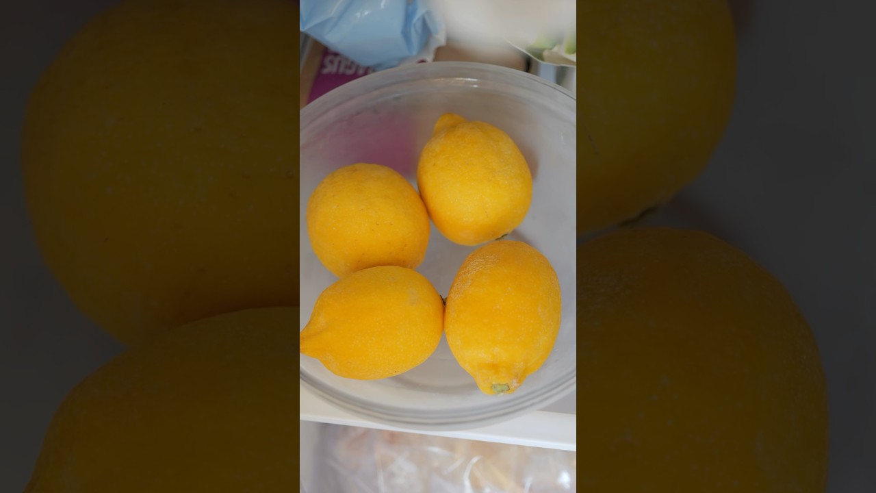 Frozen lemons = more juice? 🧐🍋 #lemons #problemsolved
