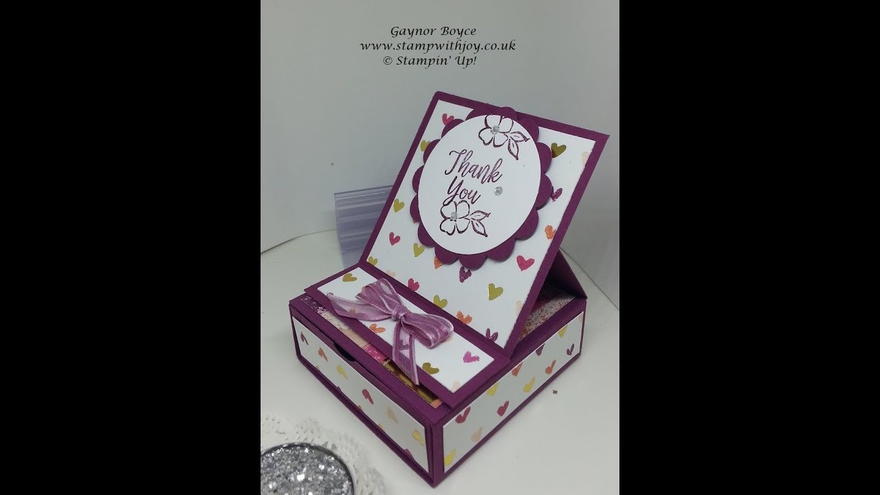 Box easel Card using painted with love DSP